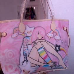 Pink tote bag