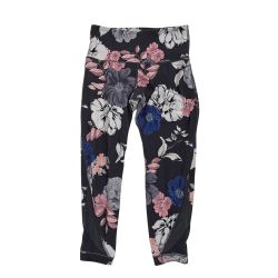 Old Navy Women's Active Crop Leggings Black Floral Size M Petite