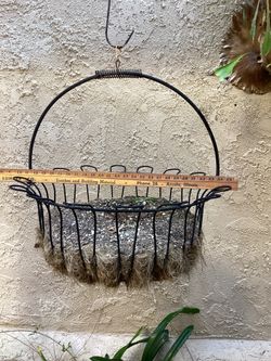 Large Hanging/Standing Solid Wrought Iron Garden Planter Basket