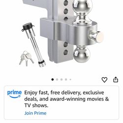 Adjustable Trailer Hitch, Drop Hitch Fits 2 Inch Receiver, (2" x 2-5/16") Dual Ball Mount Aluminum Tow Hitches, 6'' Drop/Rise - 12,500 LBS GTW for Tru