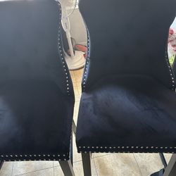 2 Beautiful Black Suede Chairs