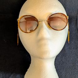 Sunglasses Round Frames Woman's Brown Metal