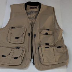 Jarusite Mens Size Medium Outdoor Work Safari Fishing Travel Vest Lot of Pockets