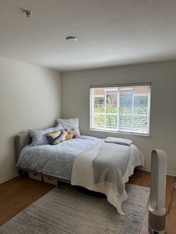 Queen bed frame and mattress