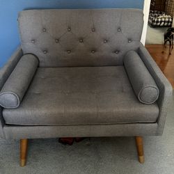 Tufted Upholstered Wide Back Armchair 