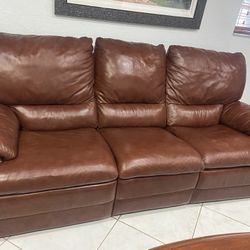 Leather Reclining Sofa 