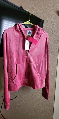 Juicy Couture Pink Velour Zip-Up Hoodie  SIZE XXL