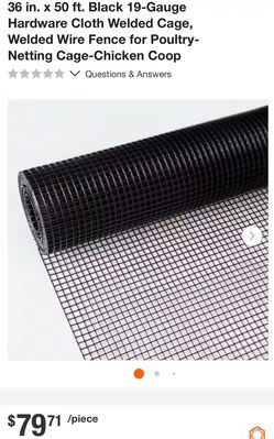 Black Welded Wire Hardware Cloth 36in x 50ft