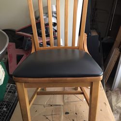 Solid Hardwood Chairs with green seat cushion