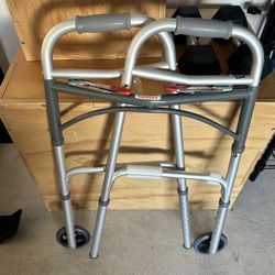 NEW! Drive deluxe two button folding walker with 5" wheels