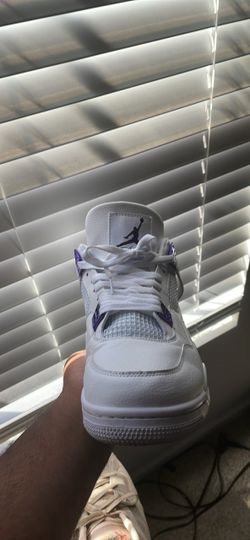 Air Jordan 4 White Purple Metallic Sneaker