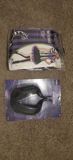Beetlejuice Costume (Adult, Medium 8-10), Disney Villains Deluxe Horn
