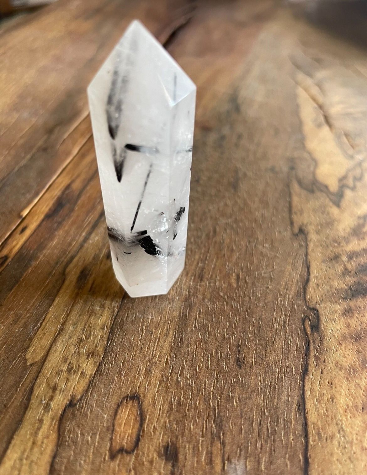 Tourmalinated Quartz Crystal Obelisk ~Ground & Heal~