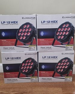 4 American DJ Eliminator LP 12 HEX 12 x 5 Watt RGBWA+UV LED DMX Par Wash Light ADJ