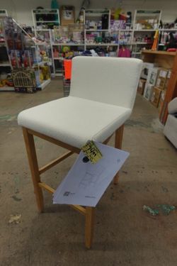 Nathan James Gracie Upholstered Bar Height Stool / Chair Light Beige