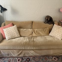 IKEA Yellow Velvet Couch