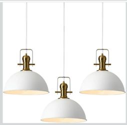 (Brand New in Box) 
12 Inch Sandy White Farmhouse Pendant Lights for Kitchen Island Industrial Adjustable Height Vintage Dome Hanging Light Fixtures f
