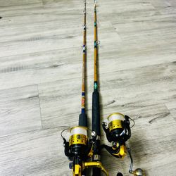 2 fishing rods and reels combo $70 each