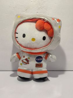 Sanrio Orange White Hello Kitty NASA Astronaut Plush Trinket