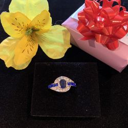 Beautiful Blue & White CZ Ring 