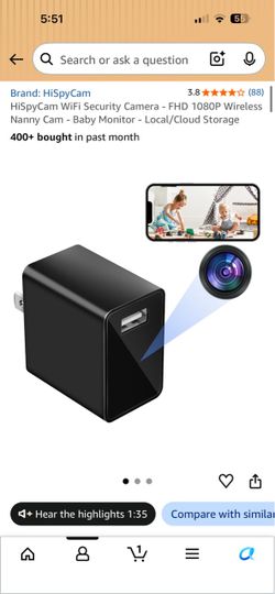 HiSpyCam WiFi Hidden Camera USB Charger