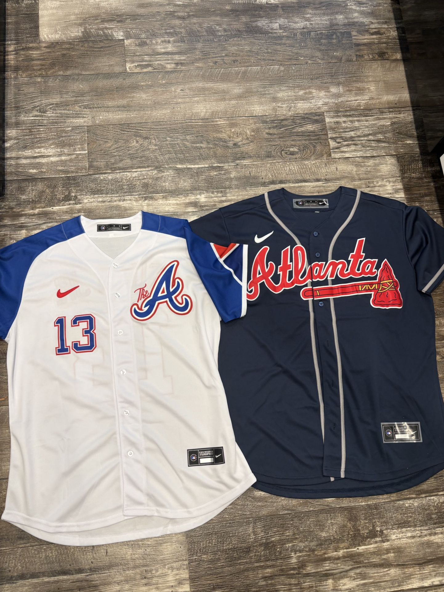 Ronald Acuna Jr (sz Below) White City Connect And Navy Blue Atlanta Braves Baseball Jersey