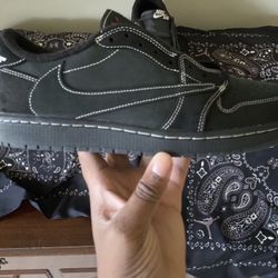 Jordan 1 Retro LOW OG SP Travis Scott Black Phantom Mens Size 13