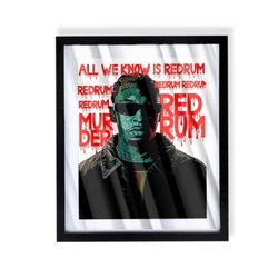 21 savage redrum custom art piece in black frame