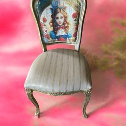 Alice in Wonderland Hand painted decoupaged chair.  