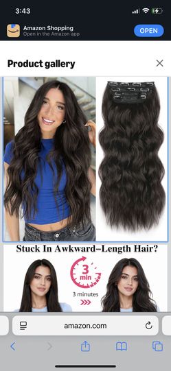 Dark Brown 24” Body Wave Synthetic Clip In Hair