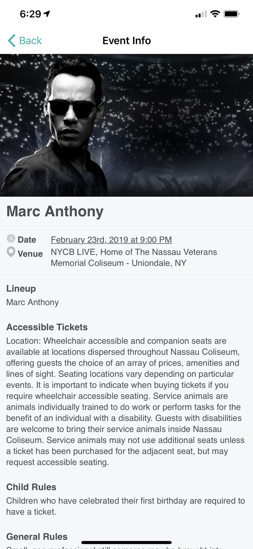 Marc Anthony Live at Nassau Coliseum Tomorrow 8 PM