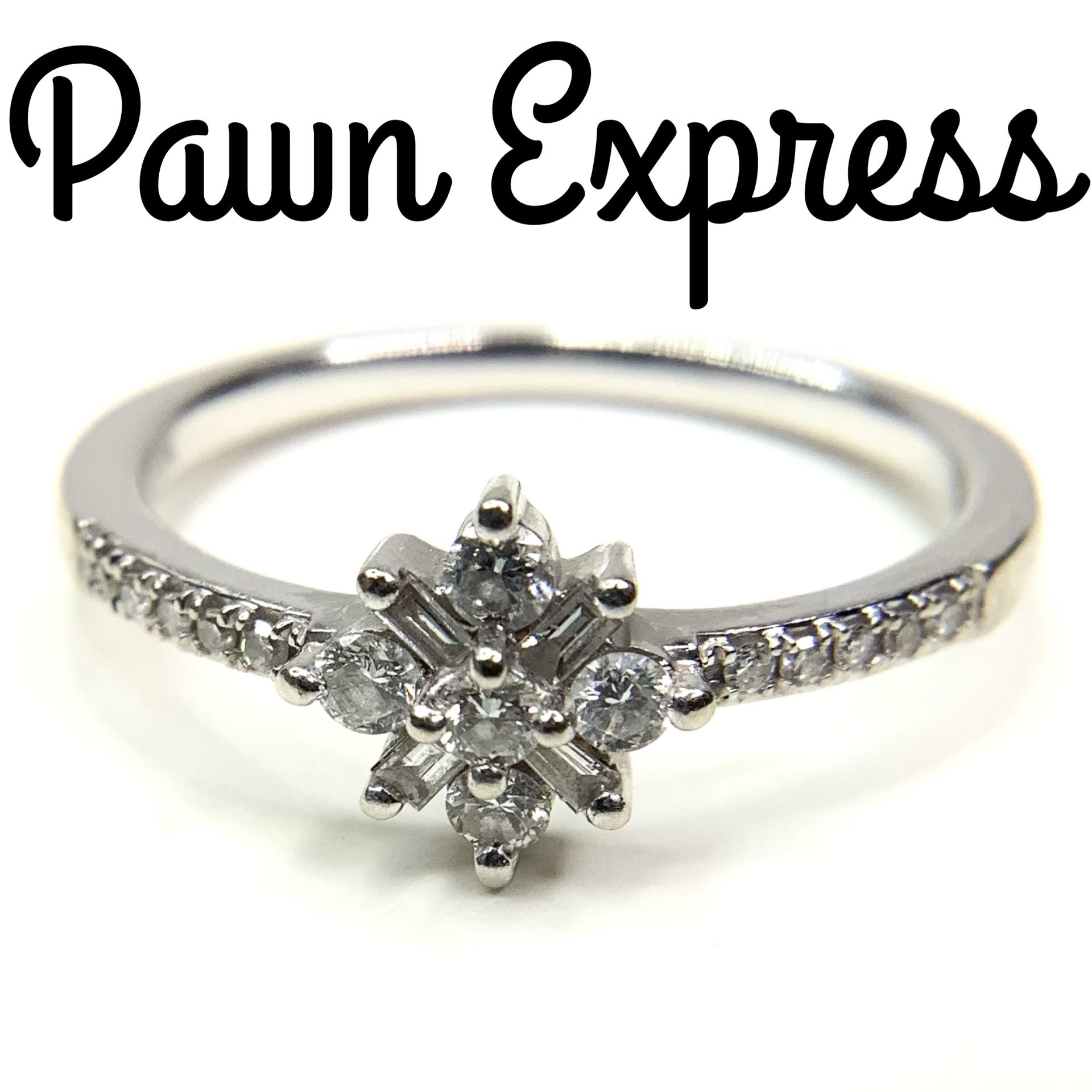 10K Diamond Snowflake Dainty Ring  