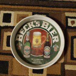 Vintage Becks Bier Tin 13 Inches Across