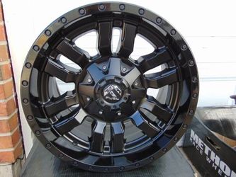 4 New Black 17X9 Fuel Sledge 595 Rims 6X5.5 6X135 +2MM Offset
