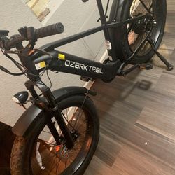 · Ozark Trail 26" M.3 Ranger+ Electric Fat Tire Bike, 48V, Class 2, Black, Fits Riders 5'2" - 6'1",
