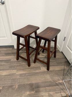 Set of 3 Wooden Bar Stools - $60 OBO