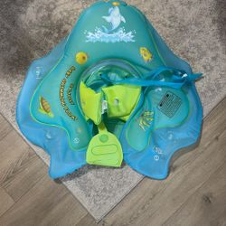 Baby Infant Inflatable Swimming Tube With Sunshade 