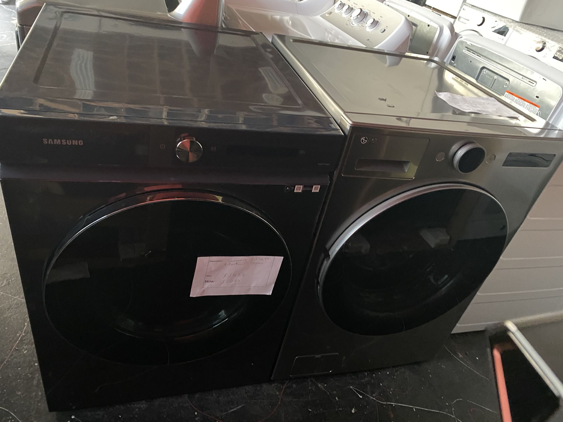 New LG Washer And Samsung Electric Dryer 