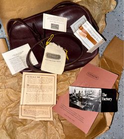 🚨 RARE 1987 Vintage Coach Bag Set - 100% Authentic with Original Box & Papers!