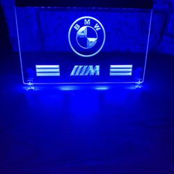 BMW LED NEON BLUE LIGHT SIGN 8x12