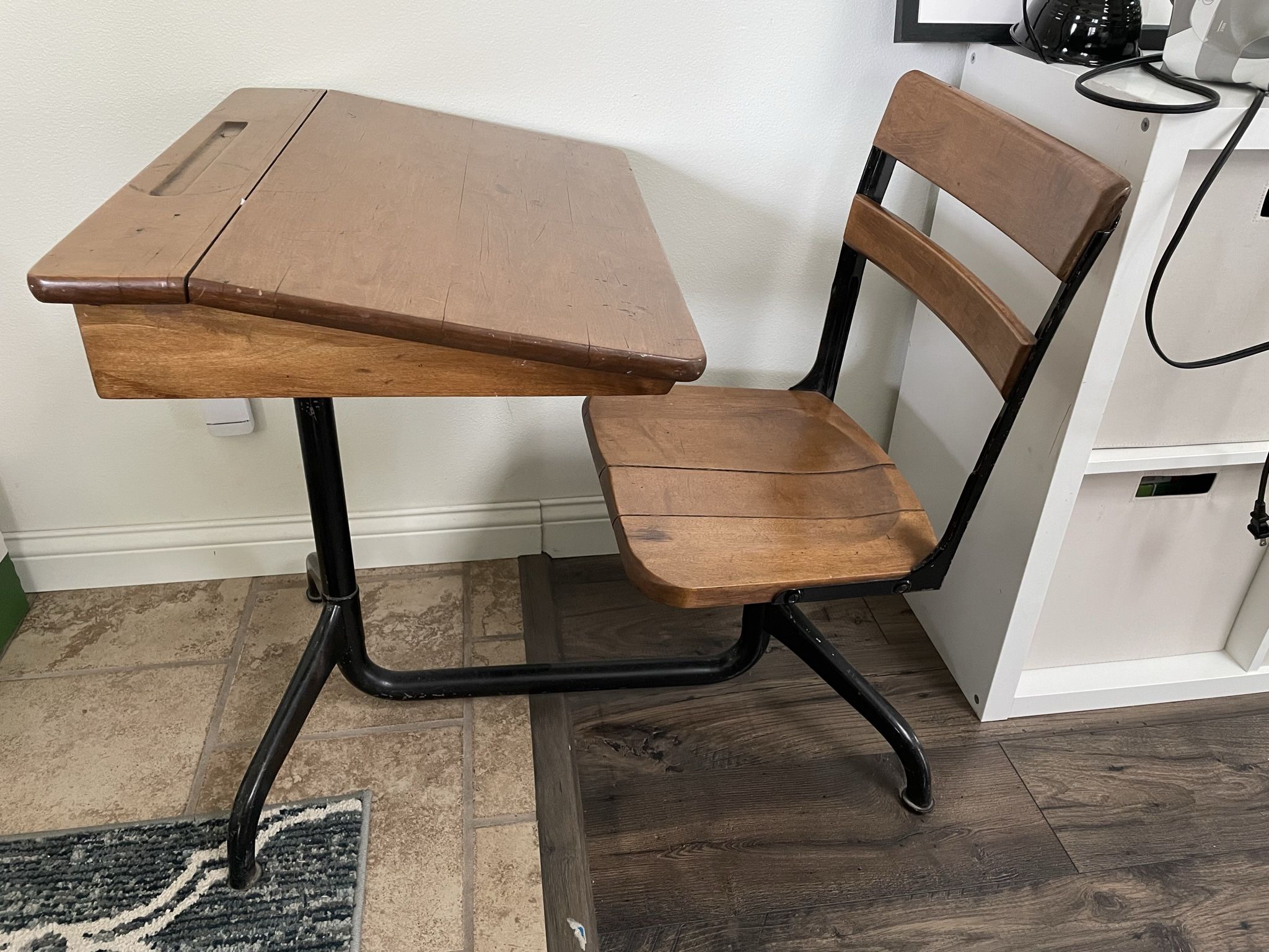 Vintage Wooden School Desk