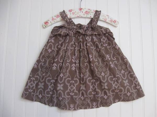 Baby Gap Girls 12-18 Month Brown/Purple Floral Summer Dress Ruffles