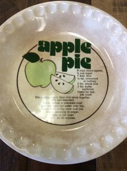 Vintage Apple Pie Plate Recipe 11.5”