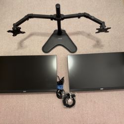 Dual 27” Acer KA270H Monitor Setup – Stand + HDMIs