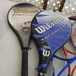 5 Wilson Tennis Rackets (2 Sold W Covers)