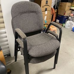 2 Gray Modern Office Stackable Chairs