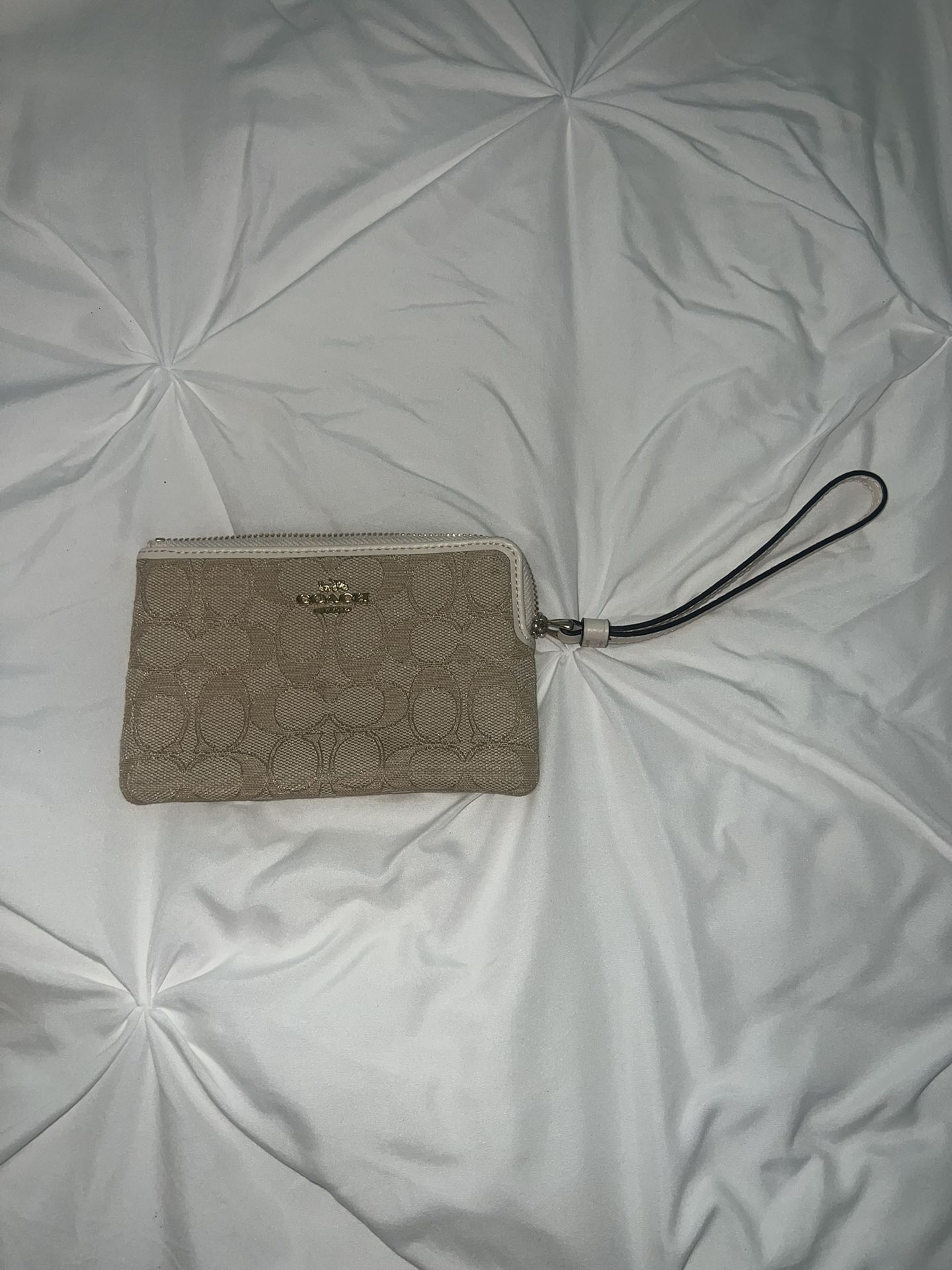 Coach Corner Zip Wristlet in Signature Canvas