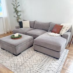 Macys COZY Sectional Couch With Ottoman