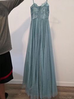 Blue very sparkly prom dress.