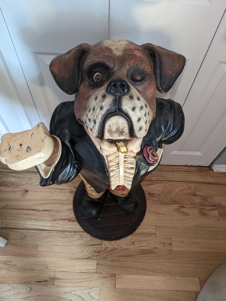 3ft tall Boxer / bulldog butler statue.